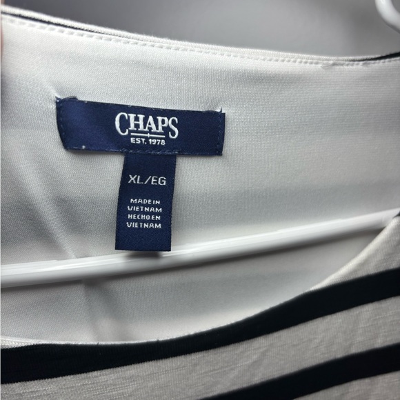 Chaps Black and White Striped Mini Dress - Picture 3 of 3